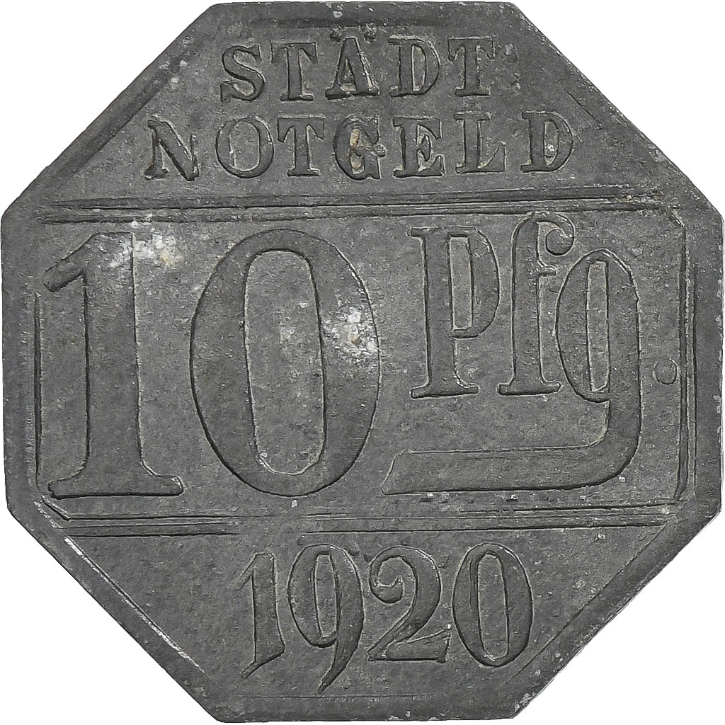 Germania, Stadt Crailsheim, 10 Pfennig, 1920, BB, Zinco