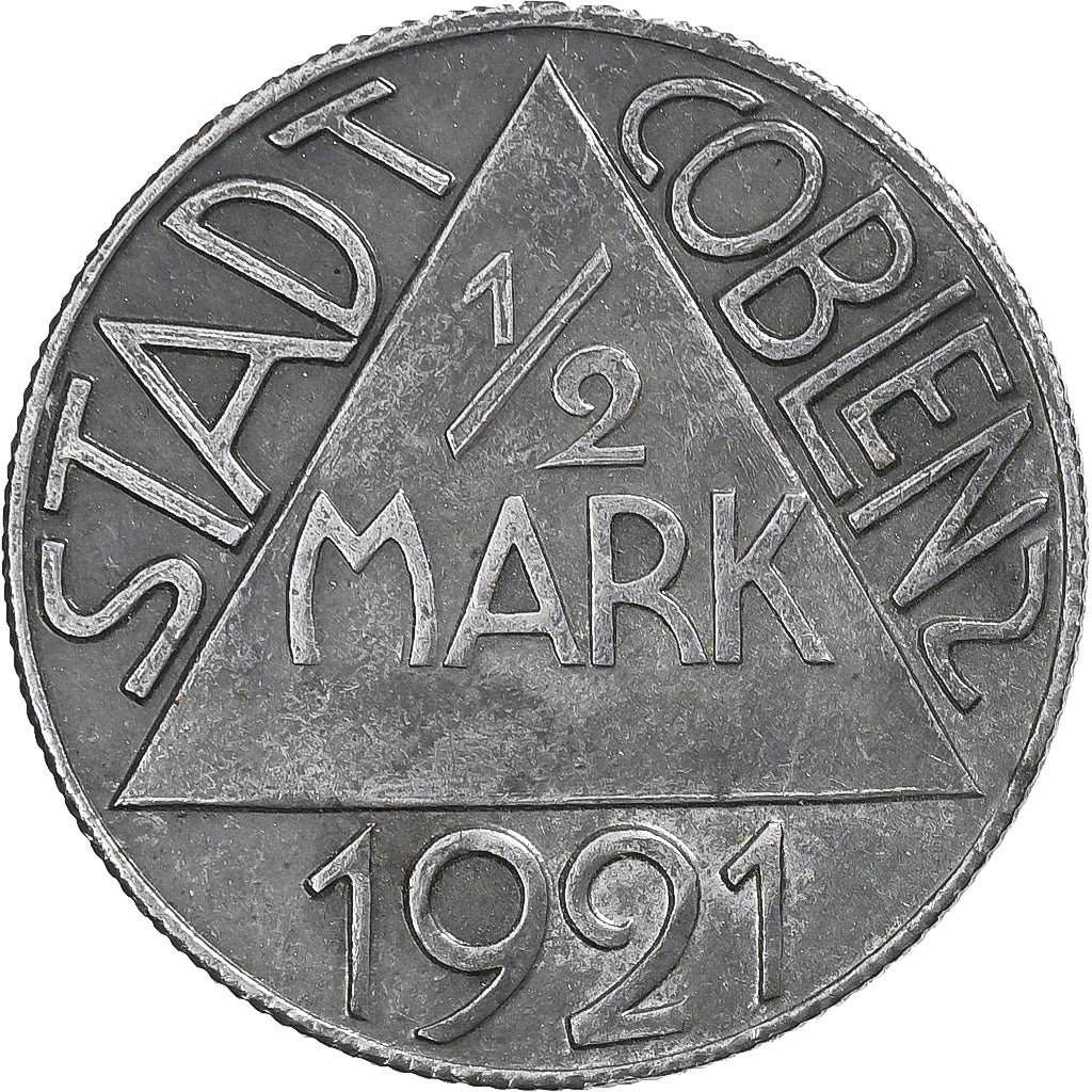Deutschland, Stadt Coblenz, 1/2 Mark, 1921, Johann Joseph von Görres, VZ, Iron