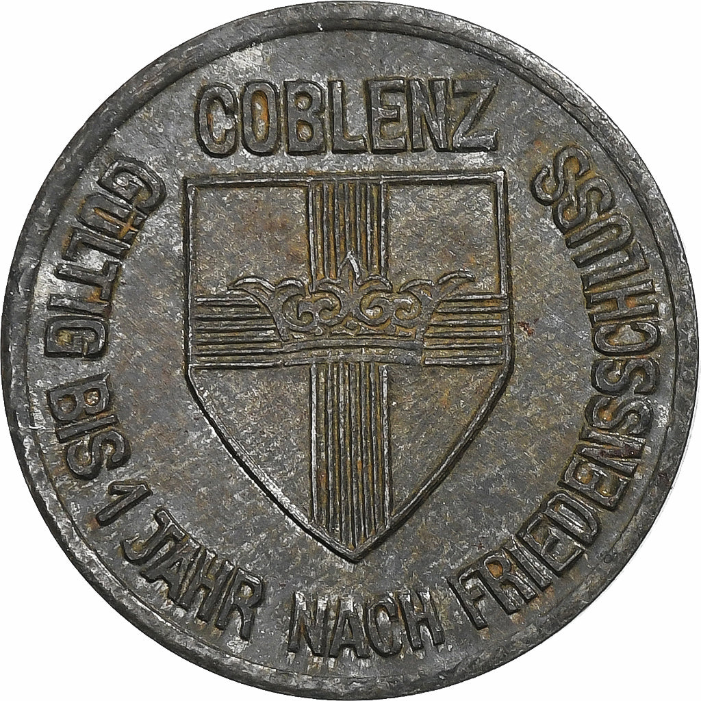 Niemcy, Stadt Coblenz, 10 Pfennig, 1918, AU(55-58), Żelazo