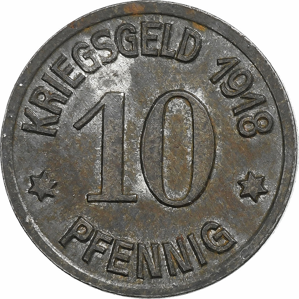 Niemcy, Stadt Coblenz, 10 Pfennig, 1918, AU(55-58), Żelazo