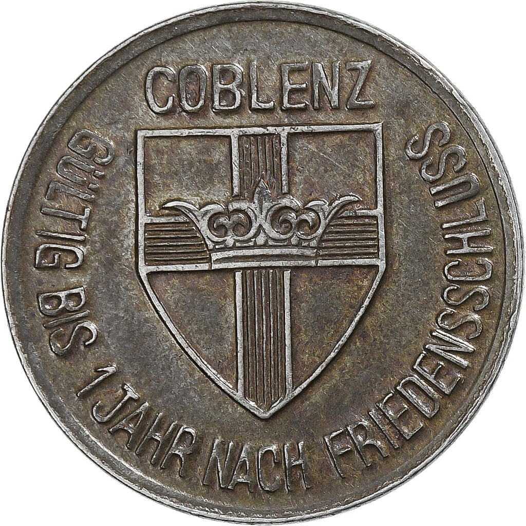 Alemanha, Stadt Coblenz, 25 Pfennig, 1918, AU(55-58), Ferro
