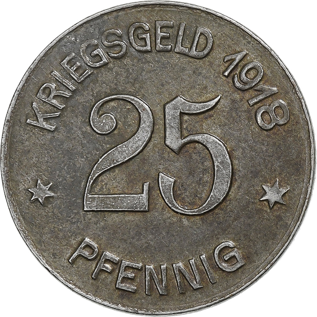 Alemanha, Stadt Coblenz, 25 Pfennig, 1918, AU(55-58), Ferro