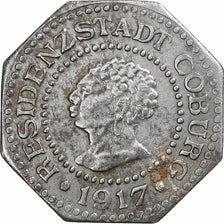 Germania, Stadt Coburg, 10 Pfennig, 1917, BB+, Ferro