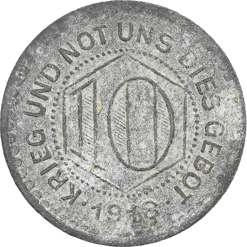 Allemagne, Stadt Calw, 10 Pfennig, 1918, TB+, Zinc