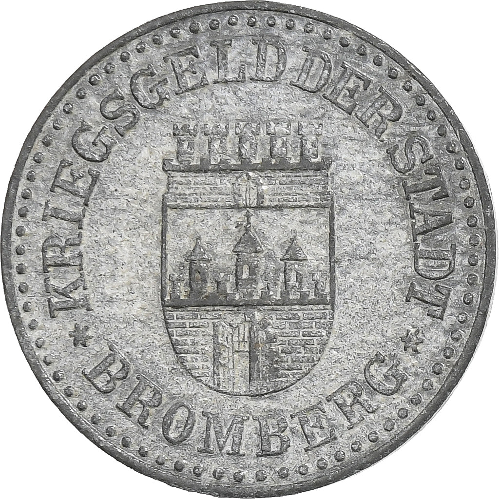 Alemanha, Stadt Bromberg, 10 Pfennig, 1919, AU(50-53), Zinco
