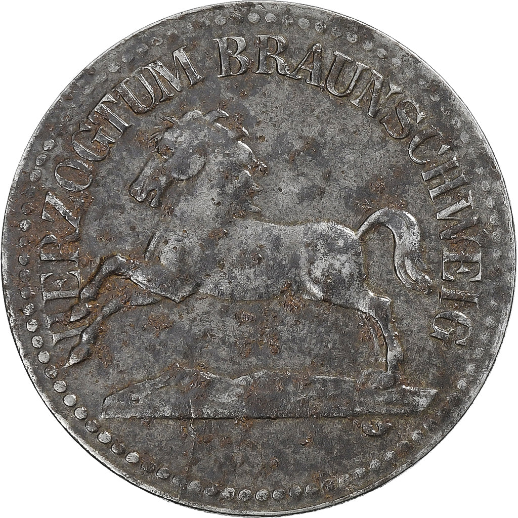 Alemanha, Herzogtum Braunschweig, 50 Pfennig, 1918, EF(40-45), Ferro