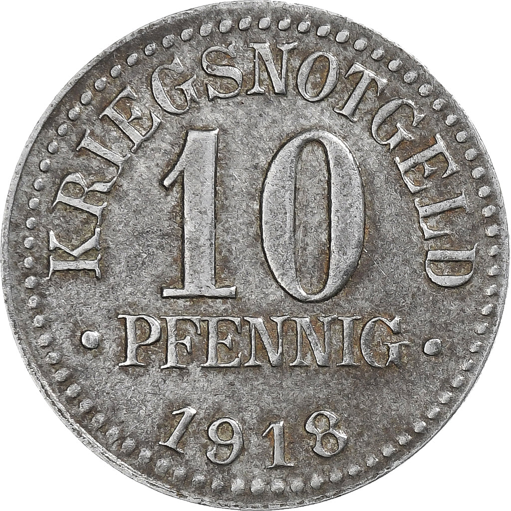 Alemanha, Herzogtum Braunschweig, 10 Pfennig, 1918, AU(50-53), Ferro