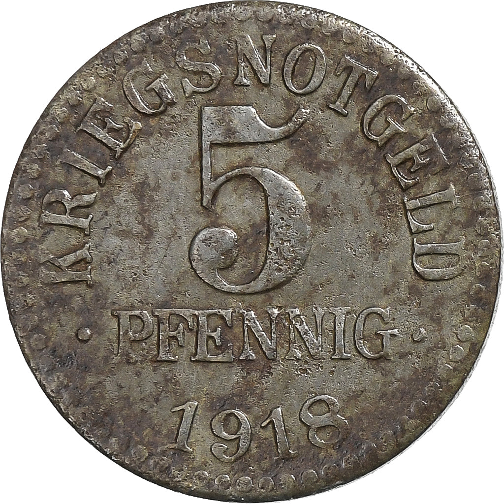 Niemcy, Herzogtum Braunschweig, 5 Pfennig, 1918, EF(40-45), Żelazo