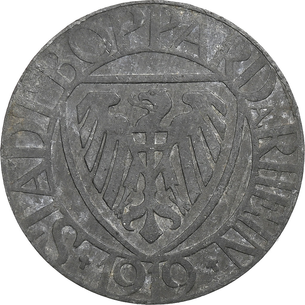 Niemcy, Stadt Boppard am Rhein, 50 Pfennig, 1919, VF(30-35), Żelazo