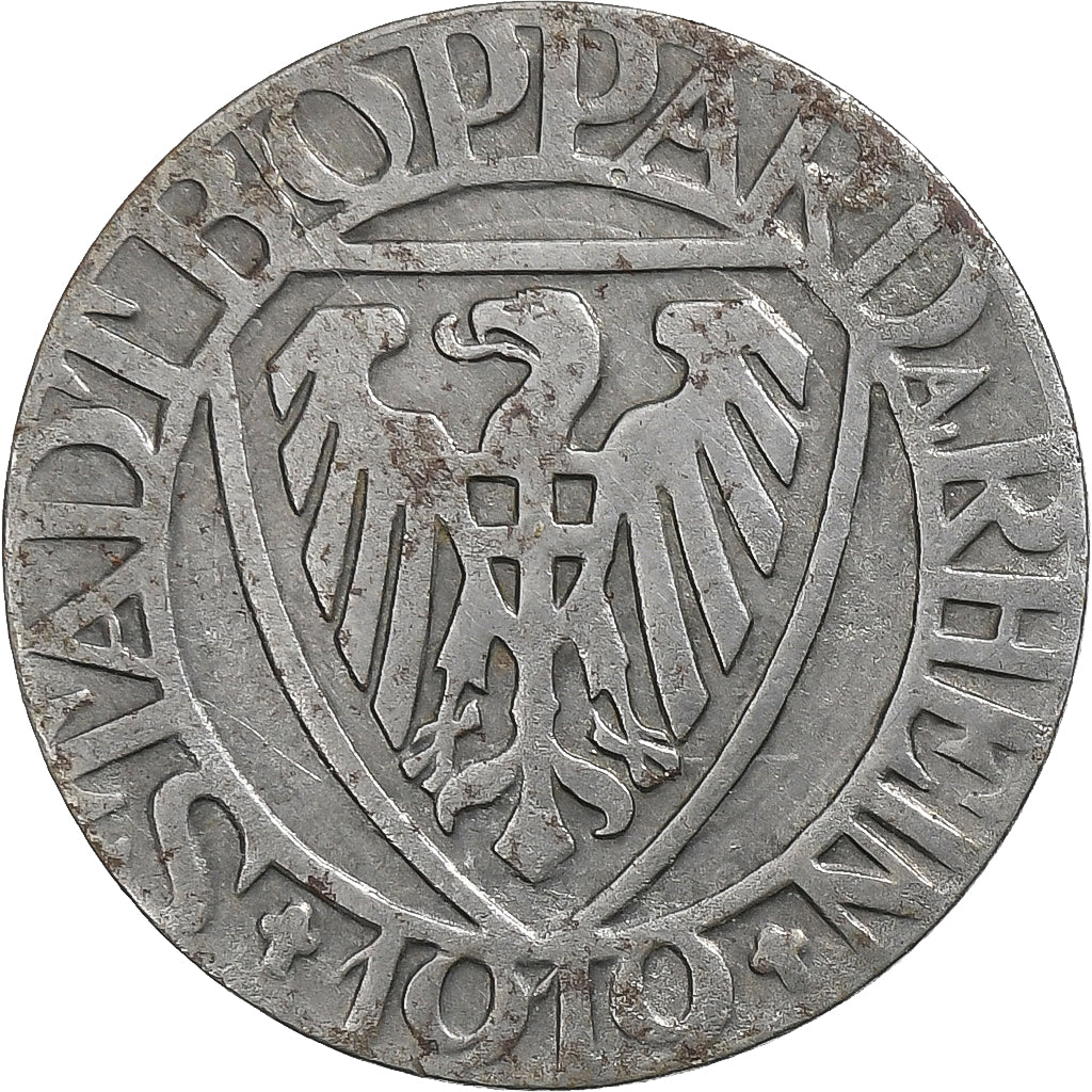 Alemanha, Stadt Boppard am Rhein, 10 Pfennig, 1919, EF(40-45), Ferro
