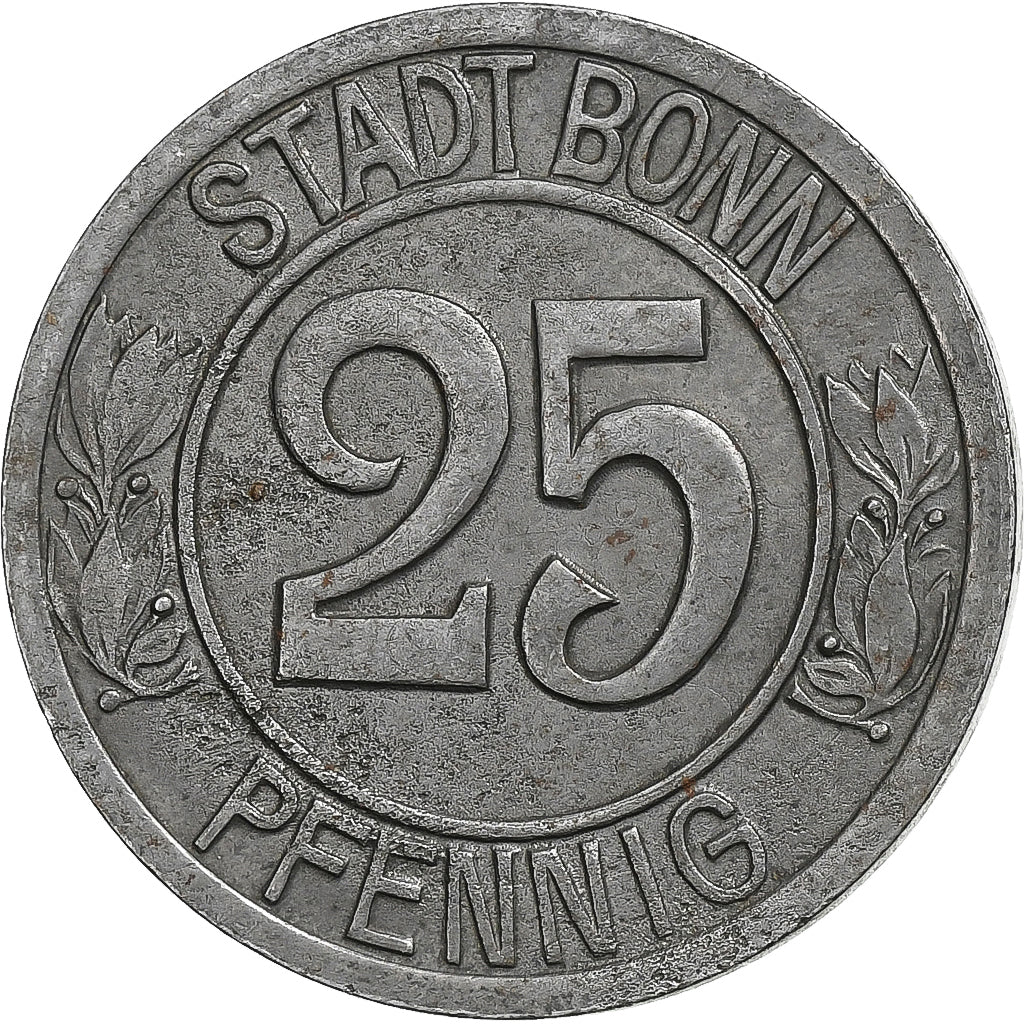 Niemcy, Stadt Bonn, 25 Pfennig, 1920, Beethoven, AU(50-53), Żelazo