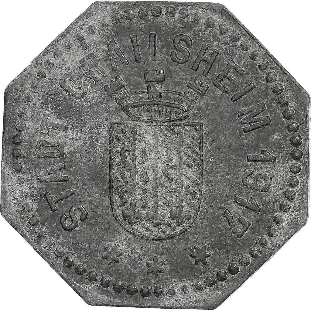 Germania, Stadt Crailsheim, 10 Pfennig, 1917, MB+, Zinco