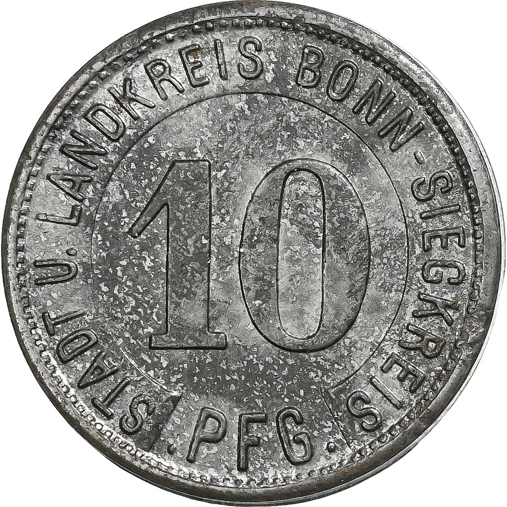 Niemcy, Bonn-Siegkreis, 10 Pfennig, 1919, AU(50-53), Żelazo