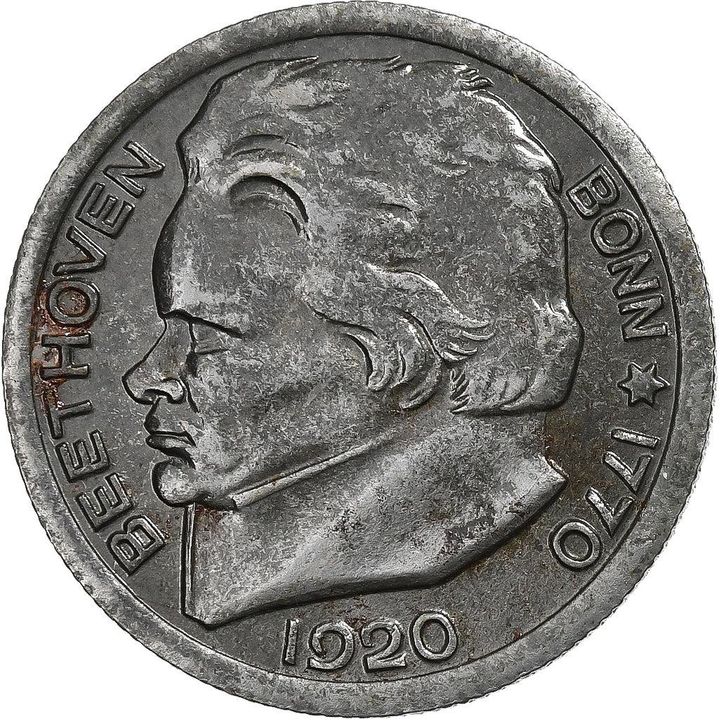 Germania, Stadt Bonn, 50 Pfennig, 1920, Beethoven, SPL-, Ferro