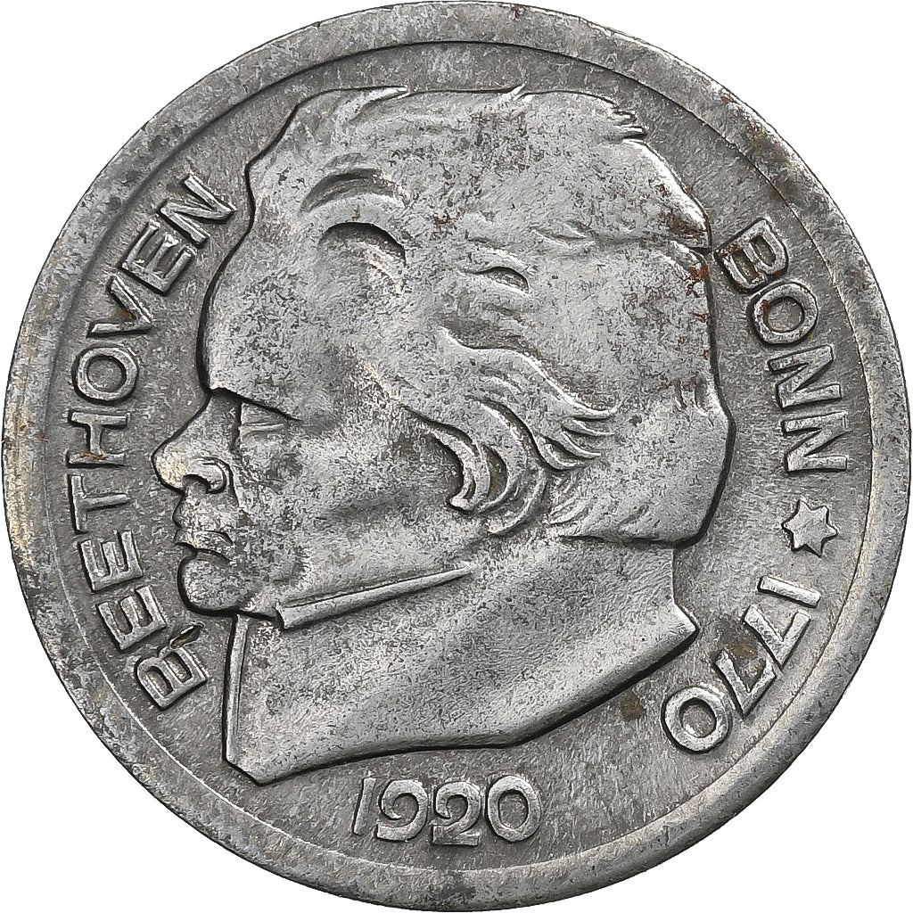 Germania, Stadt Bonn, 25 Pfennig, 1920, Beethoven, SPL-, Ferro