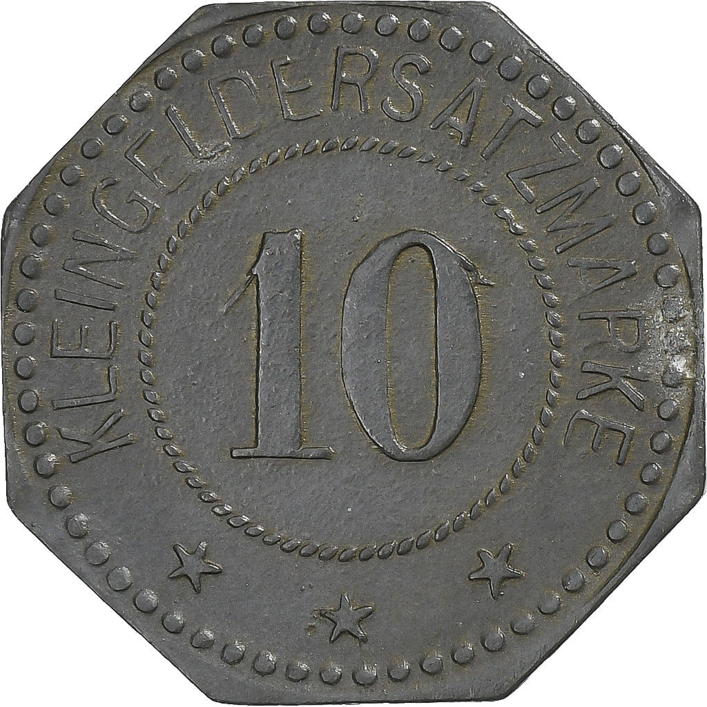 Germania, Stadt Ludwigshafen am Rhein, 10 Pfennig, Undated (1917), BB+, Zinco