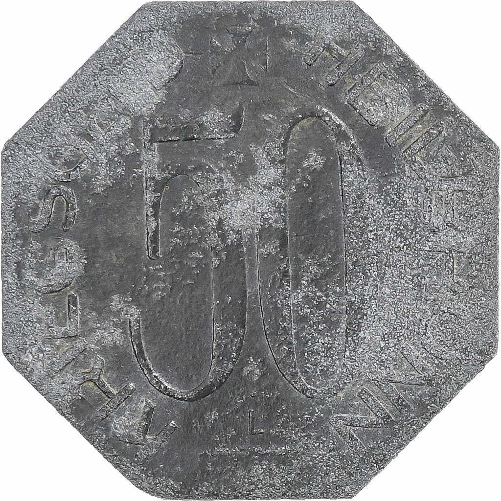 Alemania, Stadt Heilbronn, 50 Pfennig, 1918, BC+, Cinc