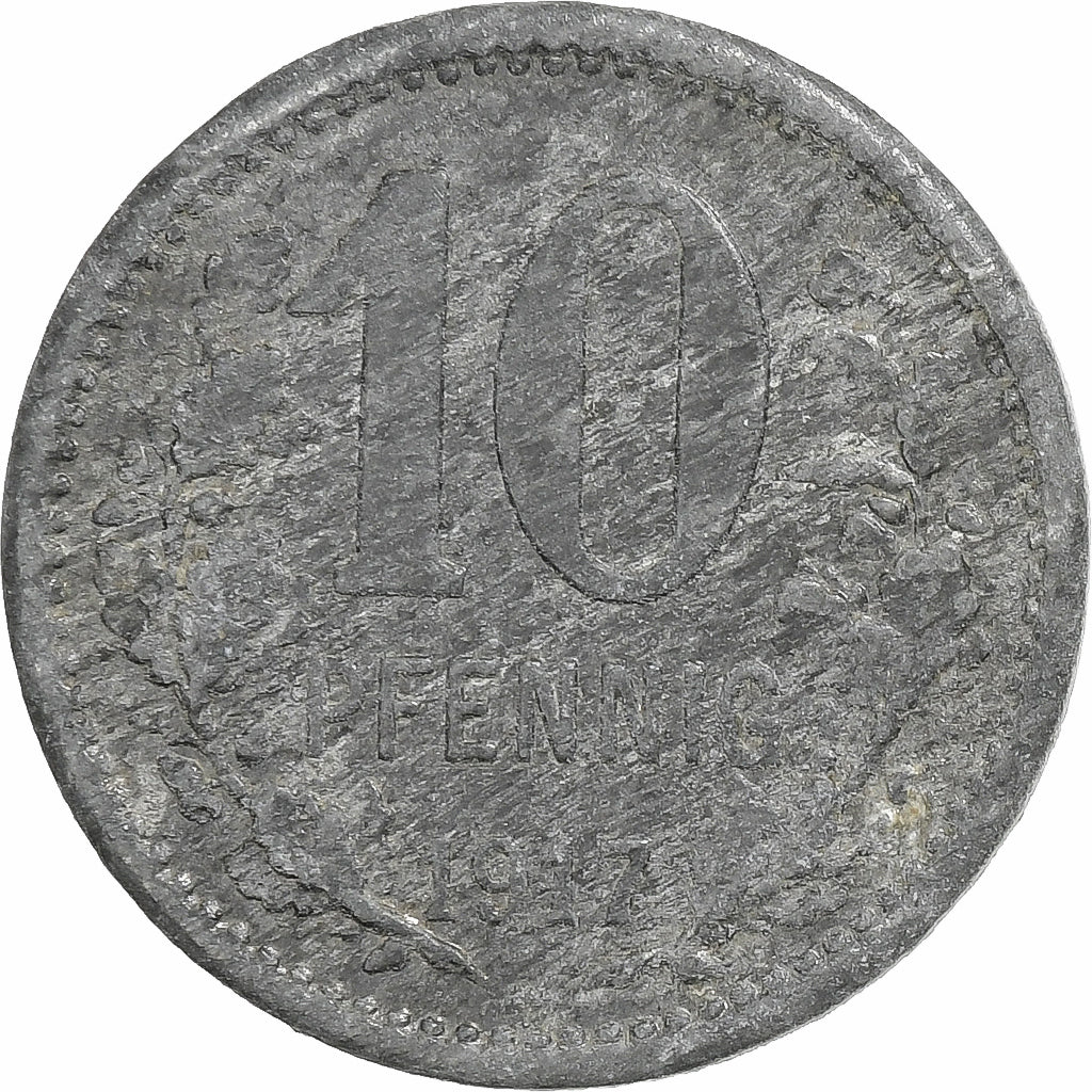 Germania, Stadt Iserlohn, 10 Pfennig, 1917, BB+, Zinco