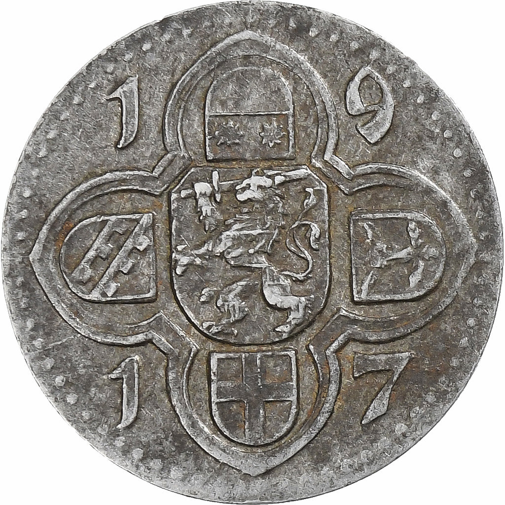 Niemcy, Stadt Lauterbach, 5 Pfennig, 1917, AU(50-53), Żelazo