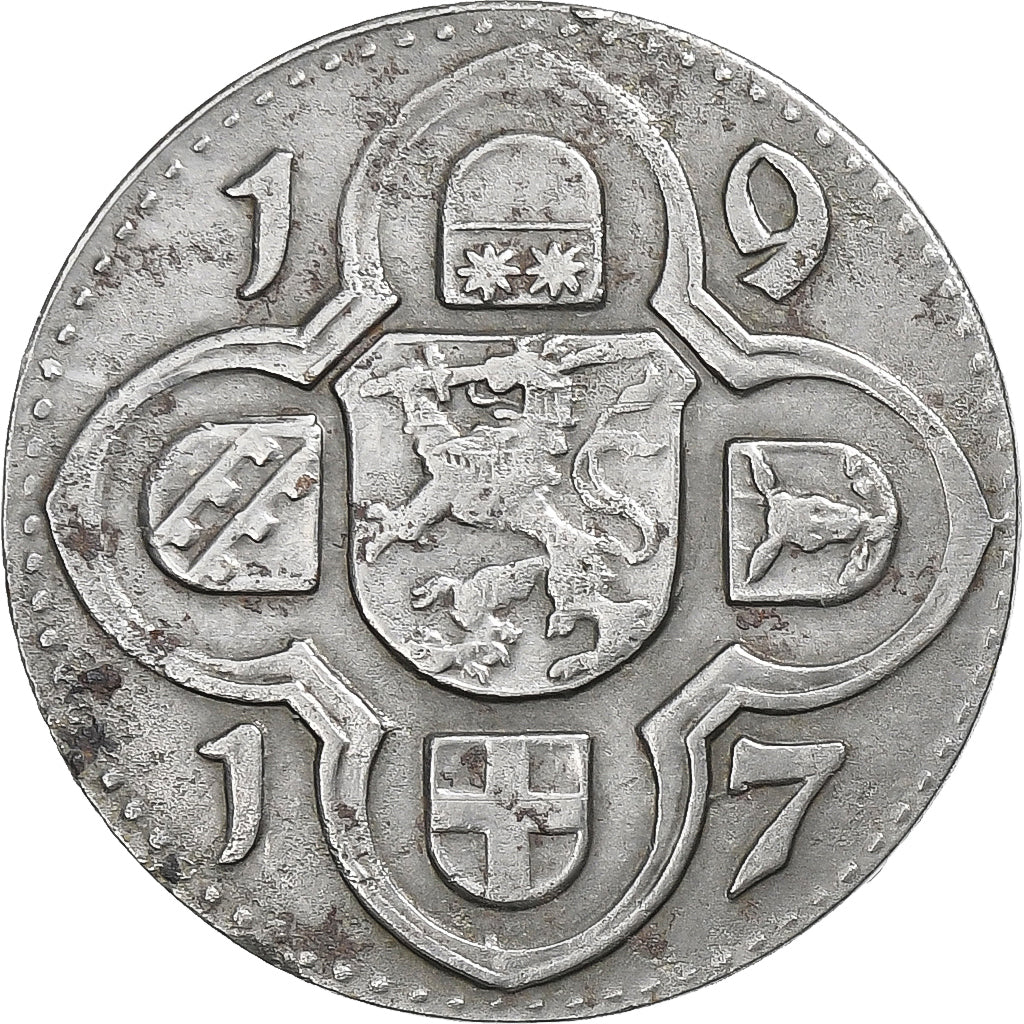 Allemagne, Stadt Lauterbach, 10 Pfennig, 1917, TTB+, Iron