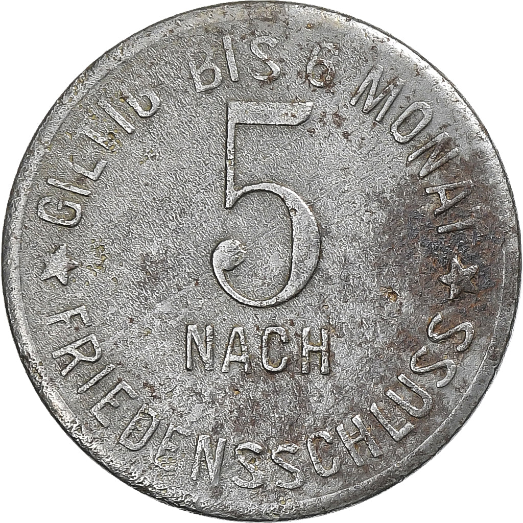 Germany, Stadt Gemünden am Main, 5 Pfennig, EF(40-45), Iron