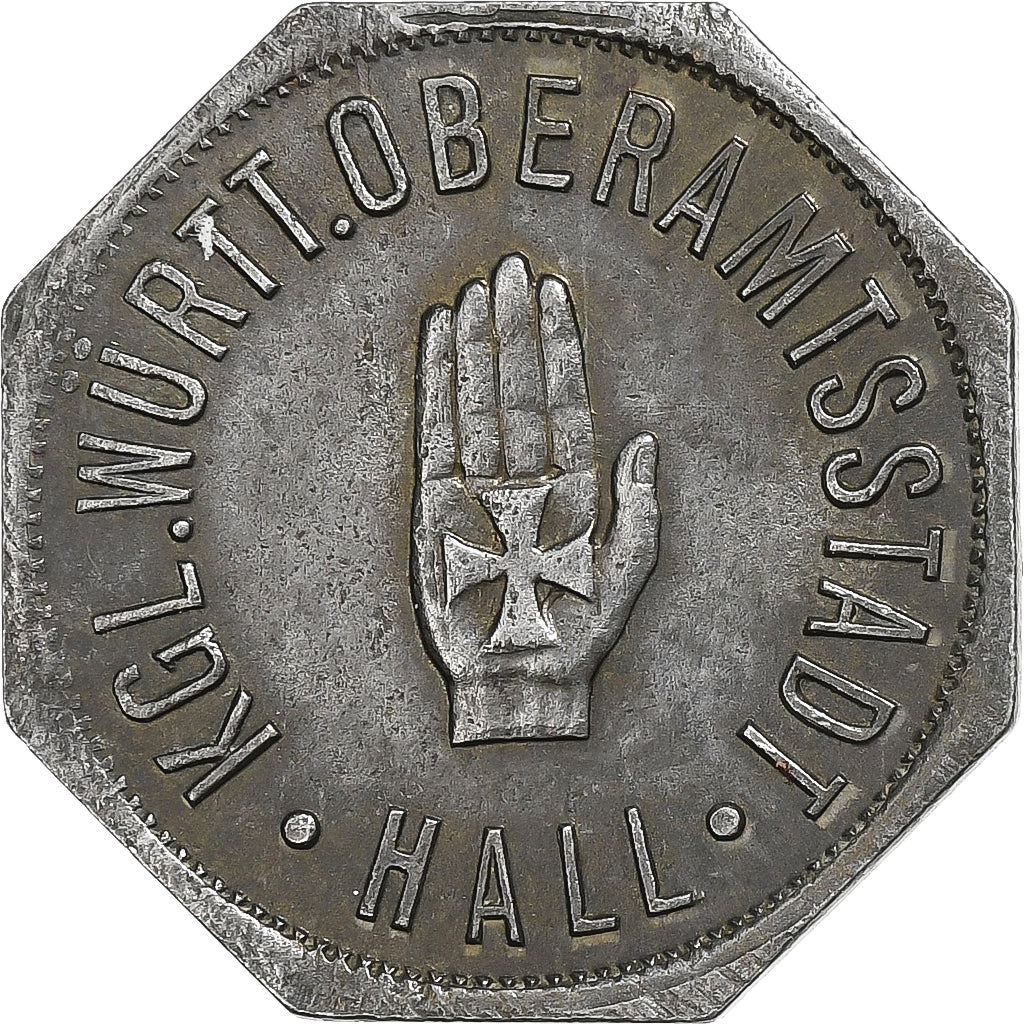 Deutschland, Stadt Hall, 10 Pfennig, 1918, VZ, Iron