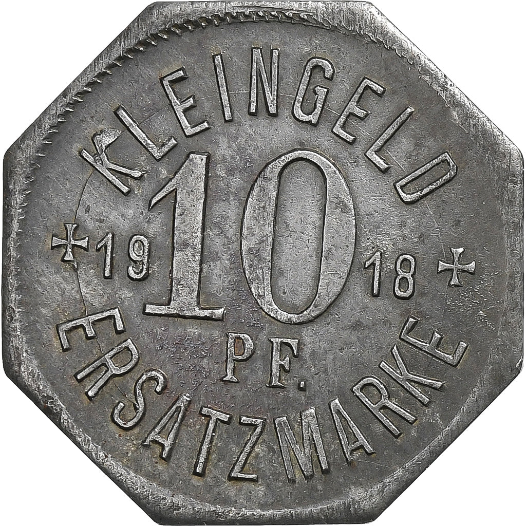 Deutschland, Stadt Hall, 10 Pfennig, 1918, VZ, Iron