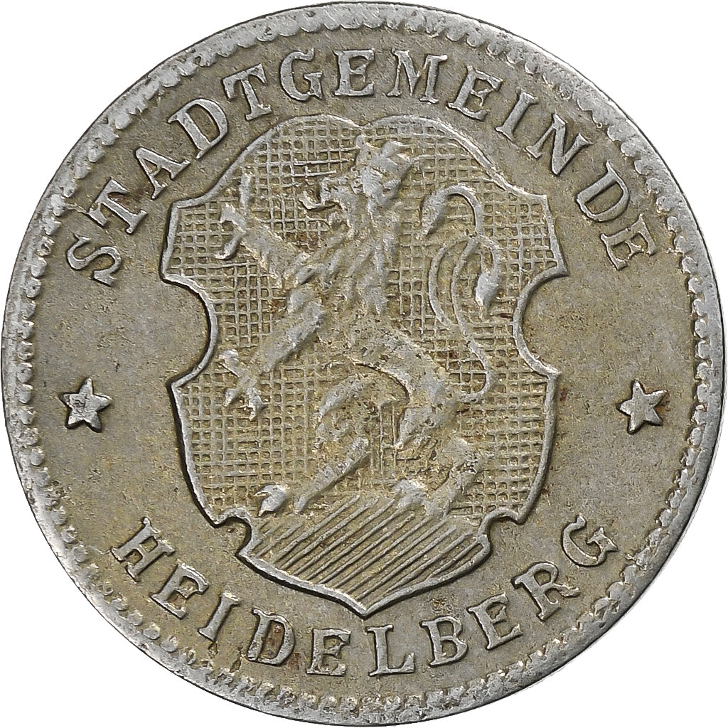 Germany, Stadt Heidelberg, 10 Pfennig, Undated (1919-1920), AU(50-53), Iron