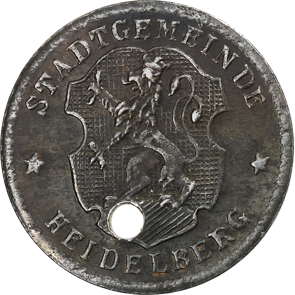 Allemagne, Stadt Heidelberg, 10 Pfennig, Undated (1919-1920), Trouée, SUP, Iron