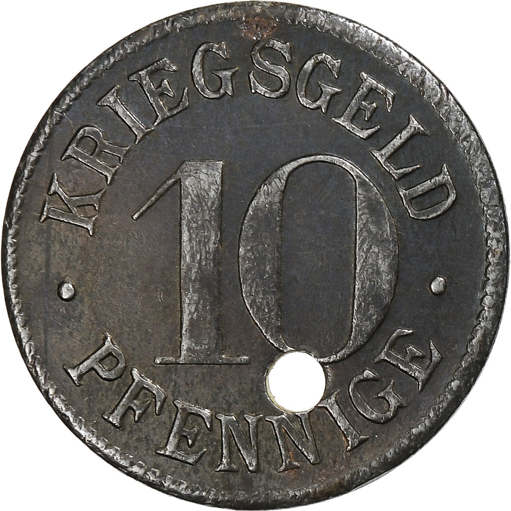 Allemagne, Stadt Heidelberg, 10 Pfennig, Undated (1919-1920), Trouée, SUP, Iron