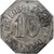 Alemanha, Stadt Wiesbaden, 10 Pfennig, 1917, EF(40-45), Ferro