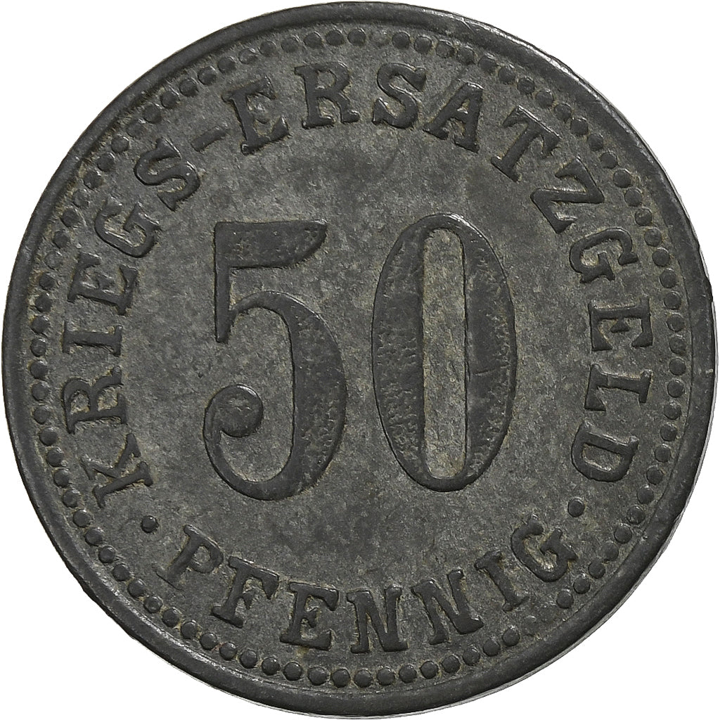 Alemanha, Stadt Wertheim am Main, 50 Pfennig, Undated (1917), AU(50-53), Zinco