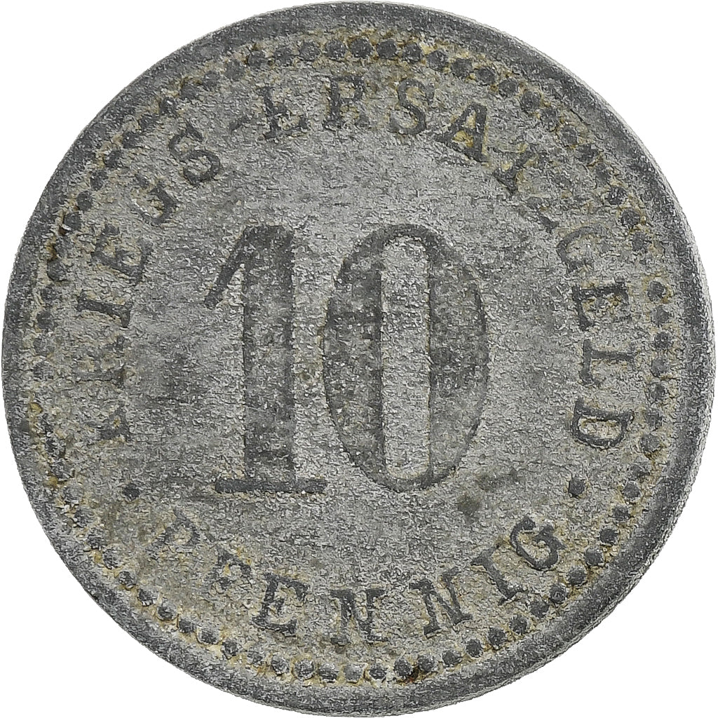 Alemania, Stadt Wertheim am Main, 10 Pfennig, Undated (1917), BC+, Cinc