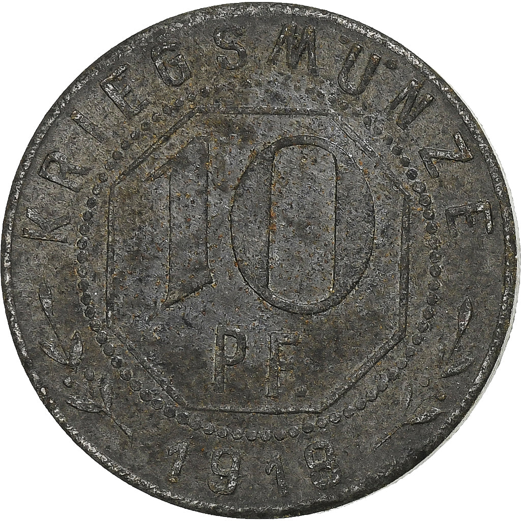 Germany, Stadt Welzheim, 10 Pfennig, 1918, EF(40-45), Zinc