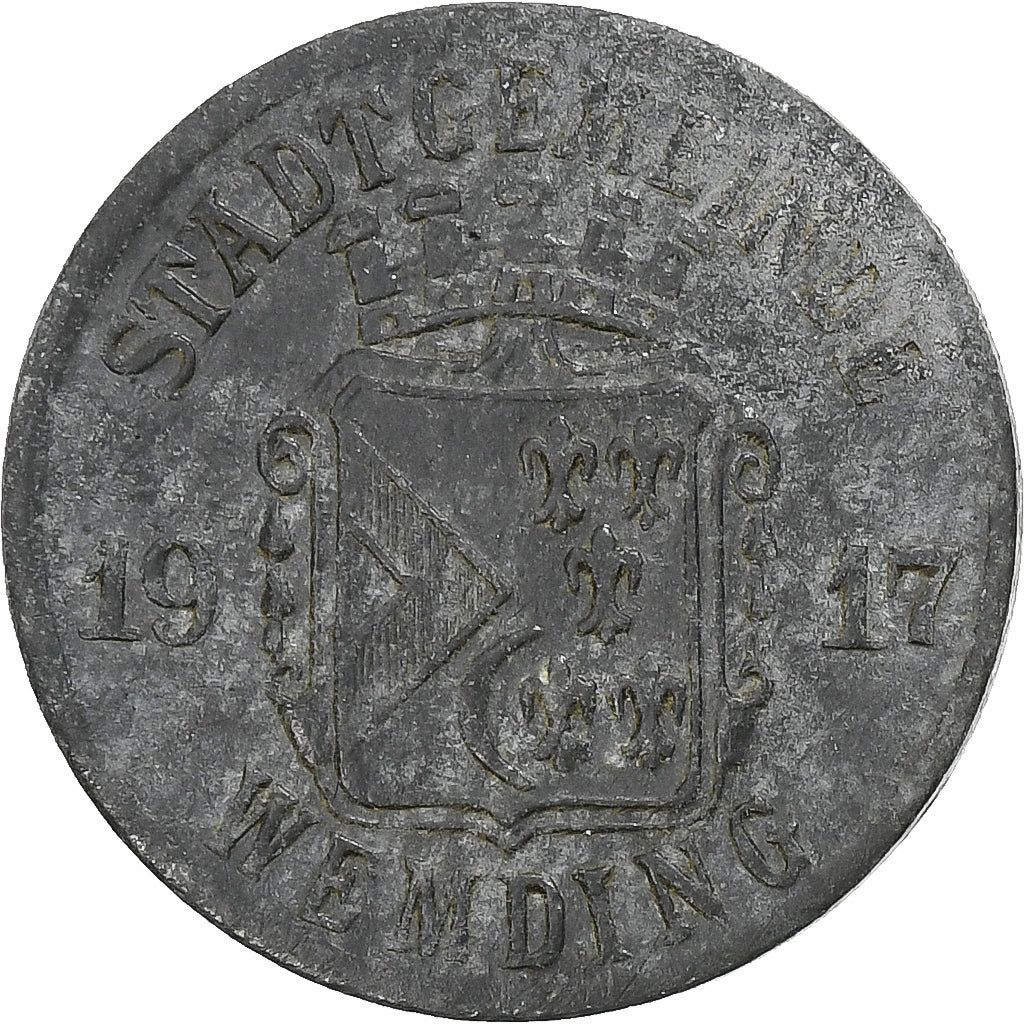 Niemcy, Stadt Wemding, 5 Pfennig, 1917, AU(50-53), Cynk