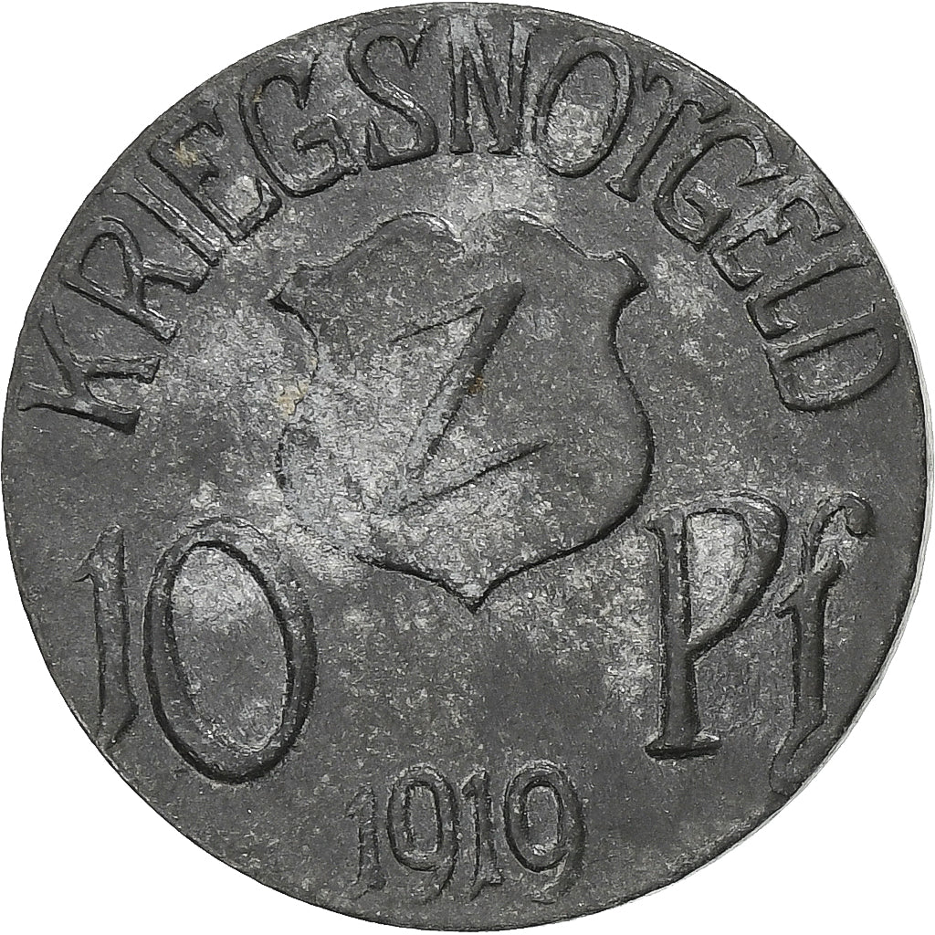 Germany, Stadt Wolfach, 10 Pfennig, 1919, AU(50-53), Zinc