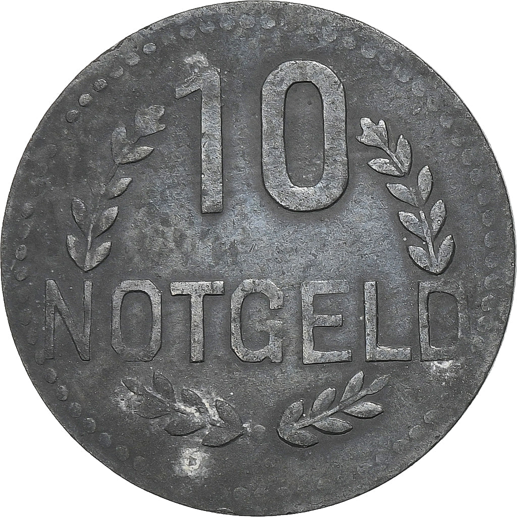 Germany, Stadt Wiesbaden, 10 Pfennig, undated (1920), VF(30-35), Zinc