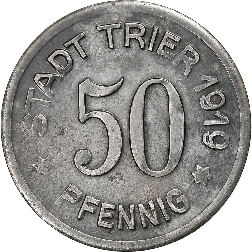 Germania, Stadt Trier, 50 Pfennig, 1919, BB+, Ferro