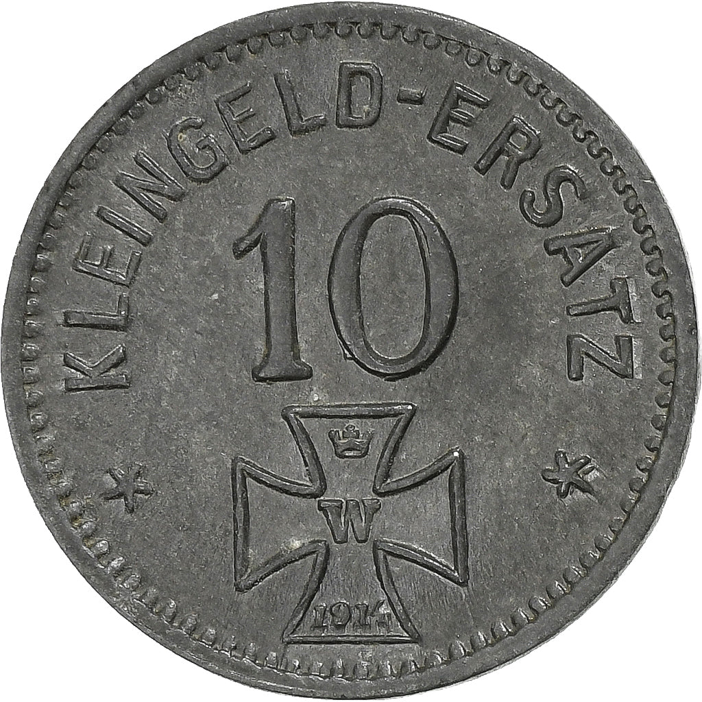 Duitsland, Stadt Waldsee, 10 Pfennig, 1918, PR, Zinc