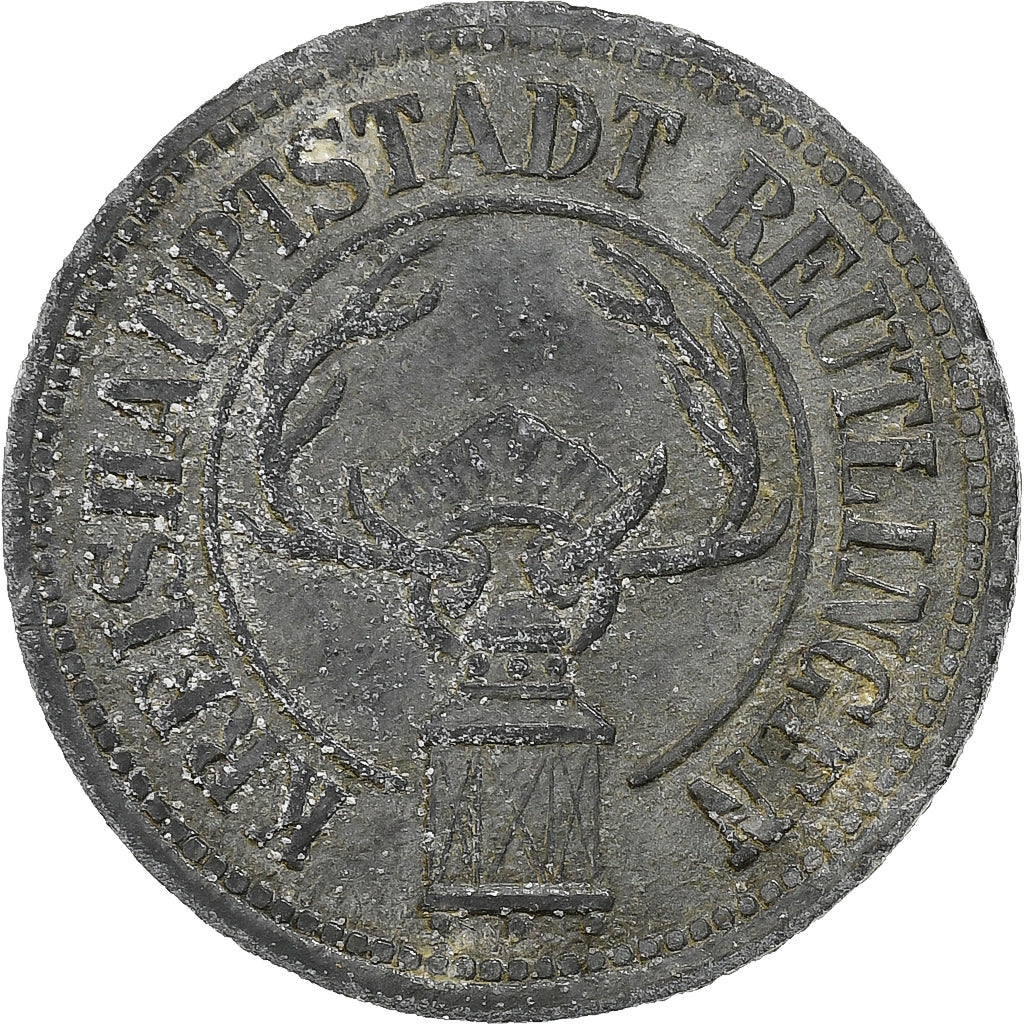 Germania, Stadt Reutlingen, 50 Pfennig, 1918, MB+, Zinco