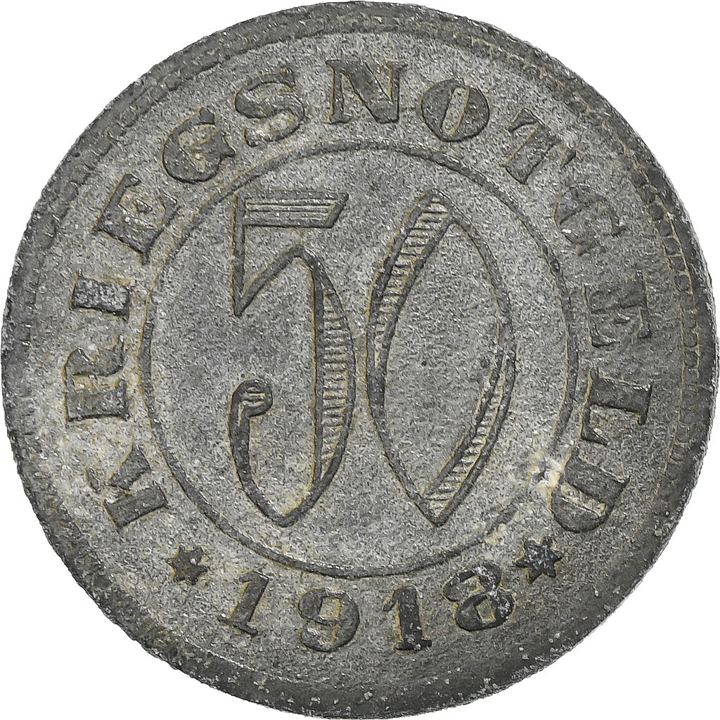 Germania, Stadt Reutlingen, 50 Pfennig, 1918, MB+, Zinco