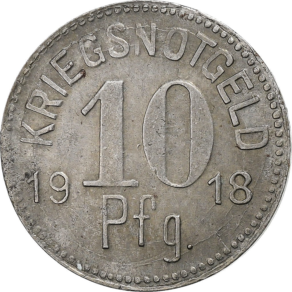 Duitsland, Stadt Tauberbischofsheim, 10 Pfennig, 1918, ZF+, Iron