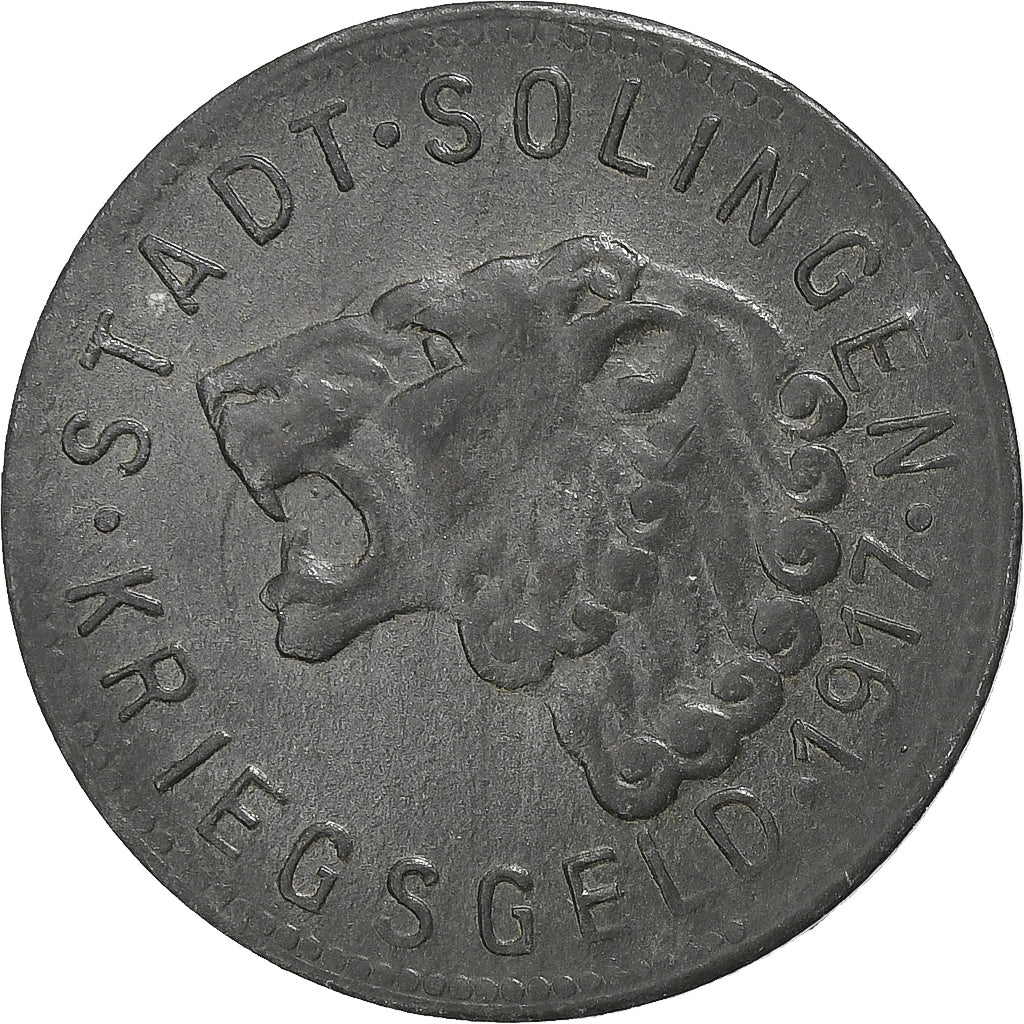 Duitsland, Stadt Solingen, 50 Pfennig, 1917, ZF+, Zinc