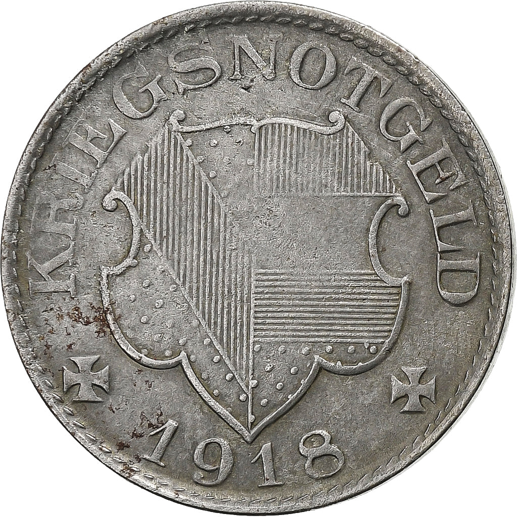 Alemanha, Stadt Pforzheim, 10 Pfennig, 1918, AU(50-53), Ferro