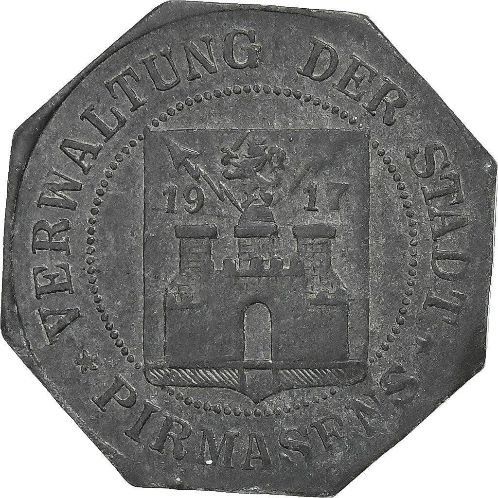 Duitsland, Stadt Pirmasens, 5 Pfennig, 1917, PR, Zinc