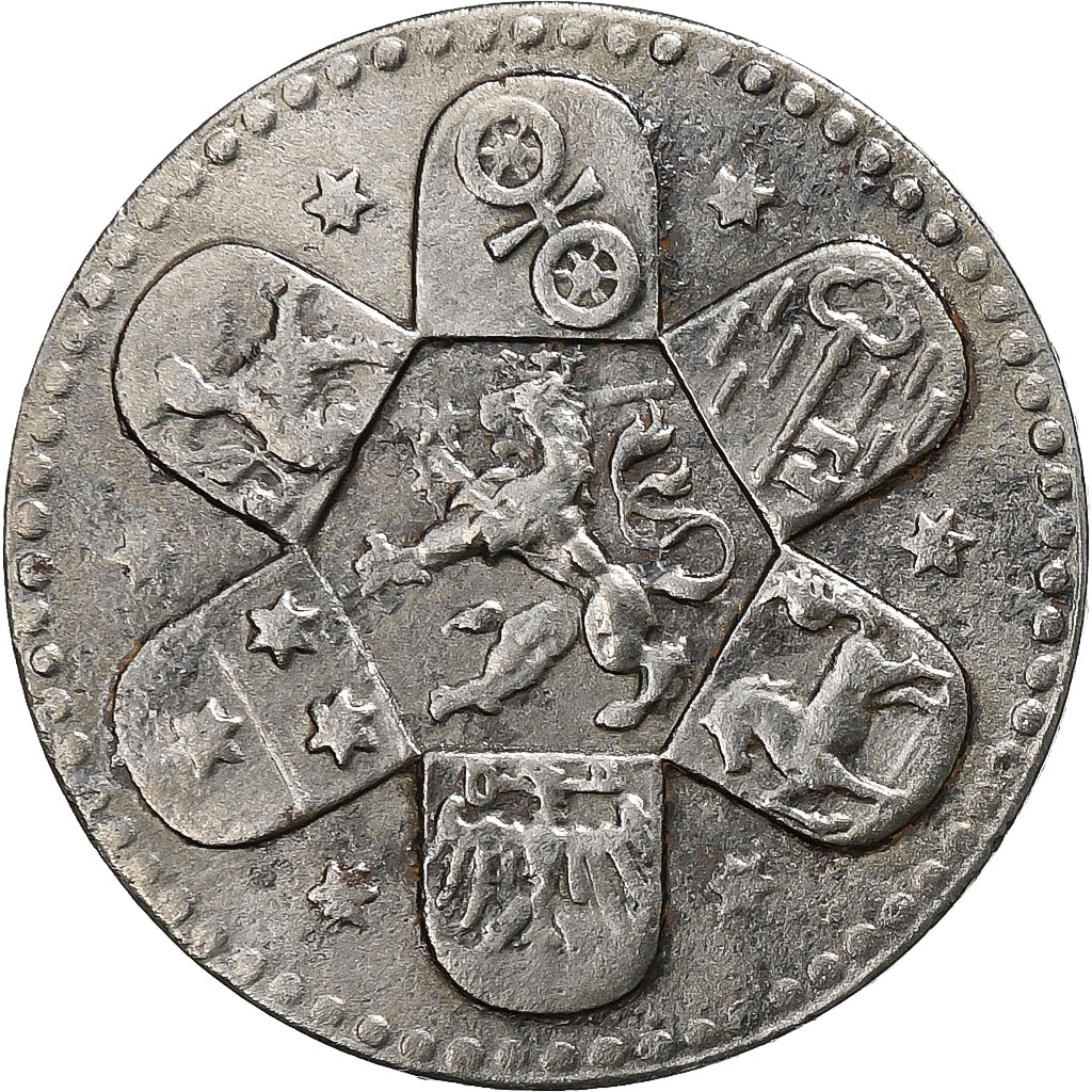 Niemcy, Stadt Heppenheim, 10 Pfennig, 1918, AU(50-53), Żelazo