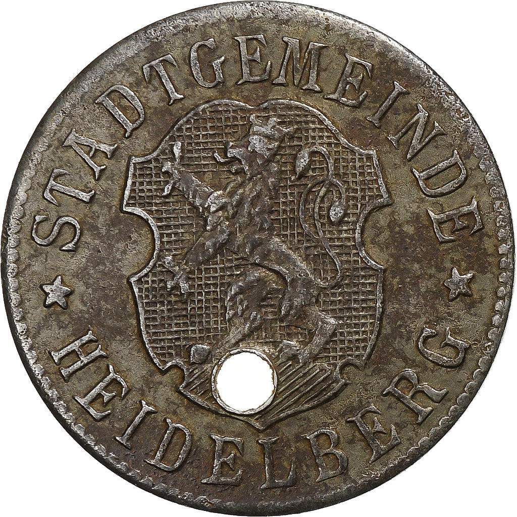Allemagne, Stadt Heidelberg, 50 Pfennig, Undated (1918-1919), Trouée, TTB+