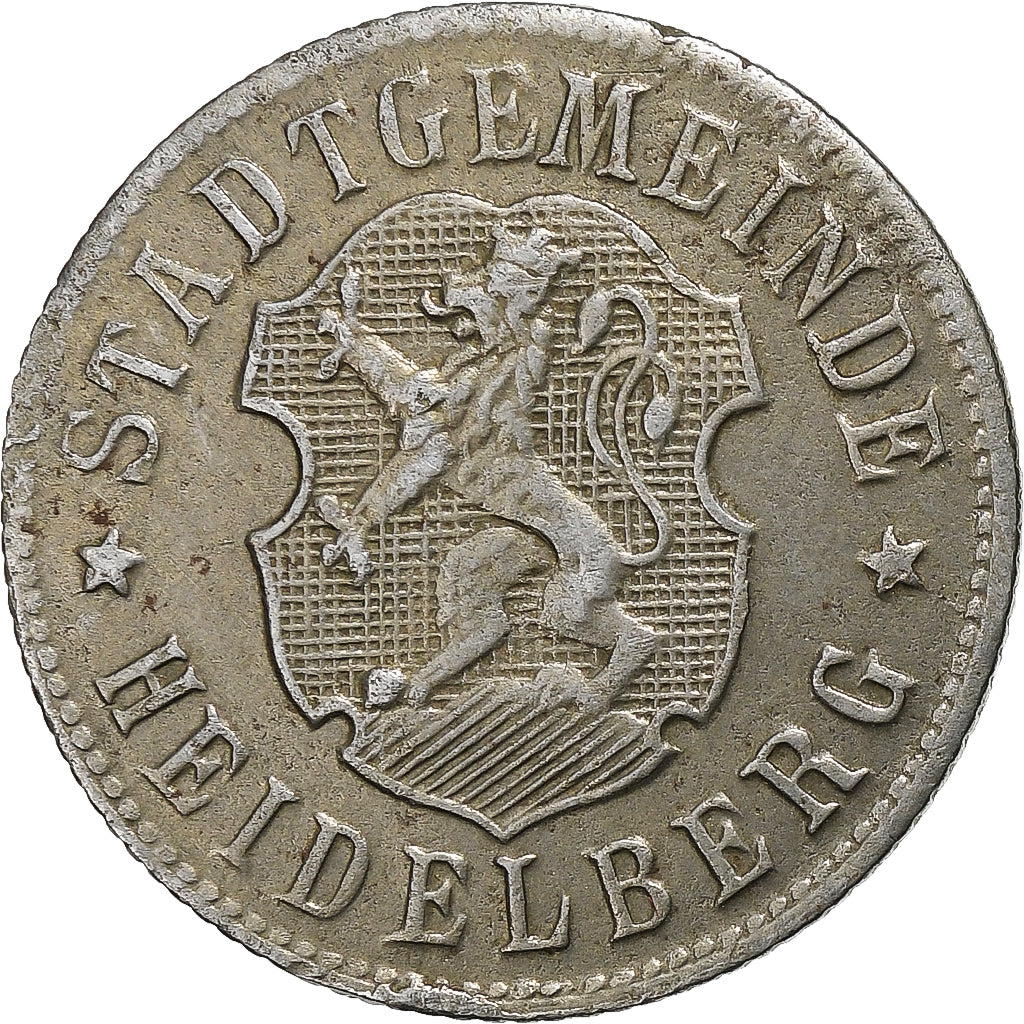 Germania, Stadt Heidelberg, 50 Pfennig, Undated (1919-1920), BB+, Ferro