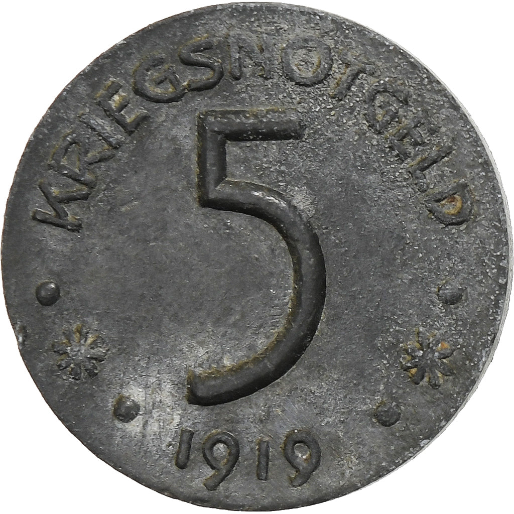 Germania, Stadt Hersfeld, 5 Pfennig, 1919, BB, Zinco