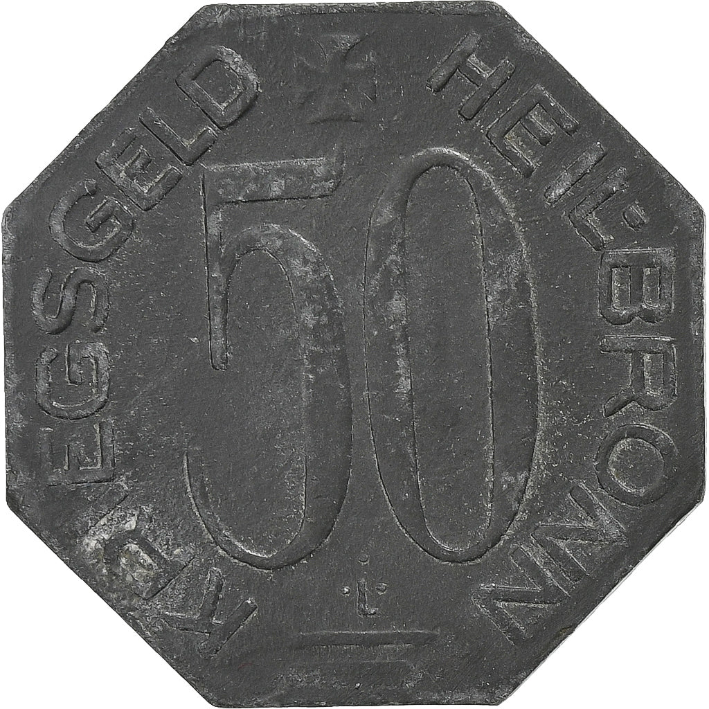 Germania, Stadt Heilbronn, 50 Pfennig, 1918, BB+, Zinco